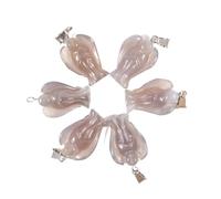 PVUVTNAHW 20pcs 15 * 20mm Natural Angel Crystal Stone Handmade Carved Amethyst Jade Pendants For DIY Craft Jewelry Making(Gray agate)