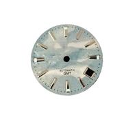 PVUVTNAHW 28.5mm GMT Watch Dial Blue Sky White Cloud BGW9 Luminous Mechanical Watch Accessories Compatible for NH34/ NH35 Movement