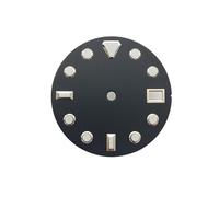 PVUVTNAHW 28.5mm Green Luminous Sterile Watch Dial Compatible for NH35 NH36 4R36 Movement Black/White/Red/Green/Blue Solid Color(Black)