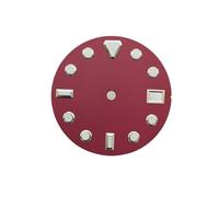 PVUVTNAHW 28.5mm Green Luminous Sterile Watch Dial Compatible for NH35 NH36 4R36 Movement Black/White/Red/Green/Blue Solid Color(Red)