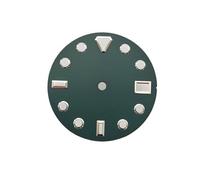 PVUVTNAHW 28.5mm Green Luminous Sterile Watch Dial Compatible for NH35 NH36 4R36 Movement Black/White/Red/Green/Blue Solid Color(Green)