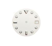 PVUVTNAHW 28.5mm Green Luminous Sterile Watch Dial Compatible for NH35 NH36 4R36 Movement Black/White/Red/Green/Blue Solid Color(White)