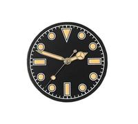 PVUVTNAHW 28.5mm Retro Watch Dial + Watch Hands Modified Dial Green Luminous Men's Watch Faces Compatible for NH35/ NH36 Movement(A6)