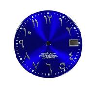 PVUVTNAHW 28.5mm Watch Dial Arabic Letter Numerals Dial No Luminous Compatible for NH35 NH36 Movement Watch Faces Arabic Dial Parts(Blue Dial)