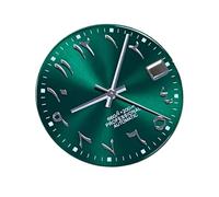 PVUVTNAHW 28.5mm Watch Dial Arabic Letter Numerals Dial No Luminous Compatible for NH35 NH36 Movement Watch Faces Arabic Dial Parts(Green Dial Hands)