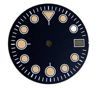PVUVTNAHW 28.5mm Watch Dial Green Luminous Marks Date Window Black Watch Faces Watch Accessories Compatible for NH35/ NH36 Automatic Movement