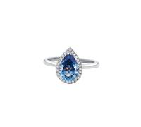 PVUVTNAHW 2ct Pink Moissanite Pear Ring Sterling Silver 925 Wedding Promise Diamond Jewelry For Women(Blue,9)