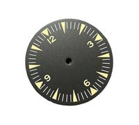 PVUVTNAHW 31MM Yellow-Green Luminous Watch Dial Modified Watch Accessories 369 Dial Compatible for NH35/NH36/70/4R/7S Movement(Black)