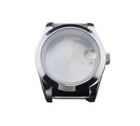 PVUVTNAHW 36mm/40mm Silver Watch Case Sapphire Compatible for NH35 NH36 NH34 Movement Bevel Edge 316L Stainless Steel(1,36mm case)