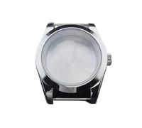 PVUVTNAHW 36mm/40mm Silver Watch Case Sapphire Compatible for NH35 NH36 NH34 Movement Bevel Edge 316L Stainless Steel(3,40mm case)