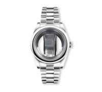 PVUVTNAHW 36MM/40MM Watch Case Compatible for NH34 NH35 NH36 ETA2824 Movement Sapphire Round Edge Waterproof Presidential Bracelet Strap(A no Date Window,36mm case)