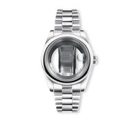 PVUVTNAHW 36MM/40MM Watch Case Compatible for NH34 NH35 NH36 ETA2824 Movement Sapphire Round Edge Waterproof Presidential Bracelet Strap(A with Date Window,36mm case)