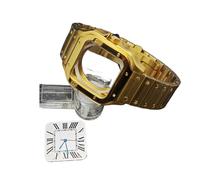 PVUVTNAHW 38mm Square Watch Case with Dial Hands 316L Steel Watch Accessories Sliver/Gold Modification Parts Compatible for NH35 NH36 4R36 Movements(1-Gold White)