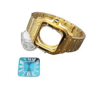PVUVTNAHW 38mm Square Watch Case with Dial Hands 316L Steel Watch Accessories Sliver/Gold Modification Parts Compatible for NH35 NH36 4R36 Movements(1-Gold Dark Blue)