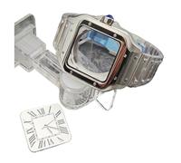 PVUVTNAHW 38mm Square Watch Case with Dial Hands 316L Steel Watch Accessories Sliver/Gold Modification Parts Compatible for NH35 NH36 4R36 Movements(2-Sliver White)