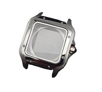PVUVTNAHW 38mm Square Watch Case with Dial Hands 316L Steel Watch Accessories Sliver/Gold Modification Parts Compatible for NH35 NH36 4R36 Movements(Sliver case)
