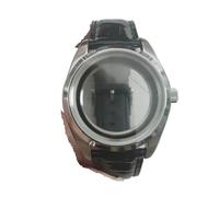 PVUVTNAHW 38MM Stainless Steel Watch Case with Sapphire Glass Transparent Back Case Compatible for NH35/NH36/4R/7S Movement(Case N Strap)