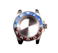 PVUVTNAHW 40mm GMT Steel Watch Case Compatible for Nh35a Nh36 Compatible for 8215 8200 Movement Mirror Refit Ceramic Insert Bezel Modification(Blue Coffee,for NH35-NH36)