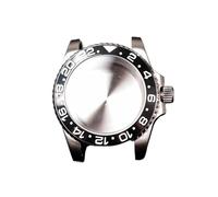 PVUVTNAHW 40mm GMT Steel Watch Case Compatible for Nh35a Nh36 Compatible for 8215 8200 Movement Mirror Refit Ceramic Insert Bezel Modification(Black,for NH35-NH36)