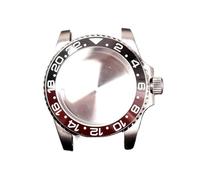 PVUVTNAHW 40mm GMT Steel Watch Case Compatible for Nh35a Nh36 Compatible for 8215 8200 Movement Mirror Refit Ceramic Insert Bezel Modification(Black Coffee,for 8215)
