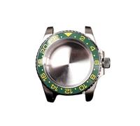 PVUVTNAHW 40mm GMT Steel Watch Case Compatible for Nh35a Nh36 Compatible for 8215 8200 Movement Mirror Refit Ceramic Insert Bezel Modification(Green Gold,for NH35-NH36)