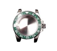 PVUVTNAHW 40mm GMT Steel Watch Case Compatible for Nh35a Nh36 Compatible for 8215 8200 Movement Mirror Refit Ceramic Insert Bezel Modification(Green,for 8215)
