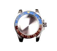 PVUVTNAHW 40mm GMT Steel Watch Case Compatible for Nh35a Nh36 Compatible for 8215 8200 Movement Mirror Refit Ceramic Insert Bezel Modification(Blue Coffee Golden,for 8215)