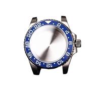 PVUVTNAHW 40mm GMT Steel Watch Case Compatible for Nh35a Nh36 Compatible for 8215 8200 Movement Mirror Refit Ceramic Insert Bezel Modification(Blue,for NH35-NH36)