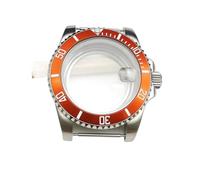 PVUVTNAHW 40mm Men's Watch Case Sapphire Crystal Watches Accessories Steel Case Compatible for NH35/ NH36 Movement Transparent Case Back Repair Parts(NO.9,Mineral Crystal)