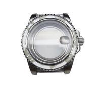 PVUVTNAHW 40mm Men's Watch Case Sapphire Crystal Watches Accessories Steel Case Compatible for NH35/ NH36 Movement Transparent Case Back Repair Parts(NO.1,Mineral Crystal)