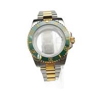 PVUVTNAHW 40mm Watch Case with Gold Strap Set Compatible for 8215/ GD2813/ GD3804/ NH35/NH36 Movement Men's Watch Accessories Replacement Parts(for NH35 Green)