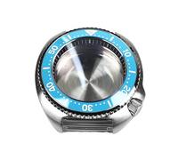 PVUVTNAHW 43mm Turtle Steel Sapphire Crystal Case with Ceramic Bezel Insert Waterproof Compatible for Nh35 Nh36 Movement 28.5mm Dial Watch Mod