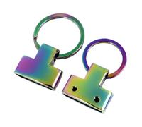 PVUVTNAHW 5/10Pcs Metal O Ring Buckle for Keychain Tassel Pendant Stopper 20/24mm Bag Strap End Clip Clasp(Multi-Colored,24mm-10Pcs)