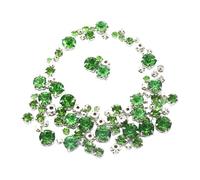 PVUVTNAHW 500pcs Mixed Size Light Green Glass Crystal Sliver Base Sew On Rhinestones DIY Clothing Accessories