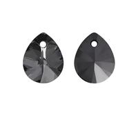 PVUVTNAHW 8x10MM Mini Pear Shape Single Hole Glass Rhinestone Pendant Glitter Crystal AB Gemstone for Sewing Necklace Decoration(Silver Night,72Pcs)