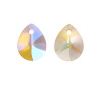 PVUVTNAHW 8x10MM Mini Pear Shape Single Hole Glass Rhinestone Pendant Glitter Crystal AB Gemstone for Sewing Necklace Decoration(Paradise Shine,72Pcs)