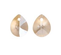 PVUVTNAHW 8x10MM Mini Pear Shape Single Hole Glass Rhinestone Pendant Glitter Crystal AB Gemstone for Sewing Necklace Decoration(Golden Shadow,12Pcs)