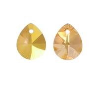 PVUVTNAHW 8x10MM Mini Pear Shape Single Hole Glass Rhinestone Pendant Glitter Crystal AB Gemstone for Sewing Necklace Decoration(Metallic Sunshine,72Pcs)