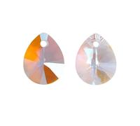 PVUVTNAHW 8x10MM Mini Pear Shape Single Hole Glass Rhinestone Pendant Glitter Crystal AB Gemstone for Sewing Necklace Decoration(Crystal Shimmer,72Pcs)