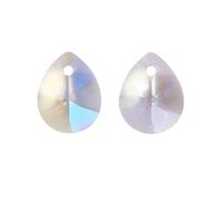 PVUVTNAHW 8x10MM Mini Pear Shape Single Hole Glass Rhinestone Pendant Glitter Crystal AB Gemstone for Sewing Necklace Decoration(Moonlight,72Pcs)