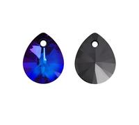 PVUVTNAHW 8x10MM Mini Pear Shape Single Hole Glass Rhinestone Pendant Glitter Crystal AB Gemstone for Sewing Necklace Decoration(Bermuda Blue,12Pcs)