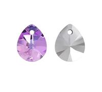 PVUVTNAHW 8x10MM Mini Pear Shape Single Hole Glass Rhinestone Pendant Glitter Crystal AB Gemstone for Sewing Necklace Decoration(Vitrail Light,12Pcs)