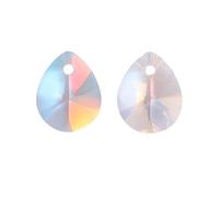 PVUVTNAHW 8x10MM Mini Pear Shape Single Hole Glass Rhinestone Pendant Glitter Crystal AB Gemstone for Sewing Necklace Decoration(Light Crystal AB,12Pcs)