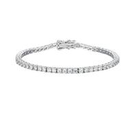 PVUVTNAHW 925 Sterling Silver 2.5mm Full Diamond Tennis Chain for Women Platinum Silver Bracelet Fine Jewelry(15cm_Full Moissanite)