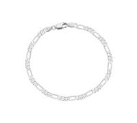 PVUVTNAHW 925 Sterling Silver 3.3mm Diamond-Cut Figaro Chain Bracelet for Women Vintage Style Bracelet Jewelry(Silver_21.5cm)