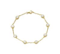 PVUVTNAHW 925 Sterling Silver 4mm 0.3CT D Color Full Moissanite Tennis Bracelets for Women Party Hand Chain(Gold_17cm)