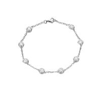 PVUVTNAHW 925 Sterling Silver 4mm 0.3CT D Color Full Moissanite Tennis Bracelets for Women Party Hand Chain(White Gold_17cm)
