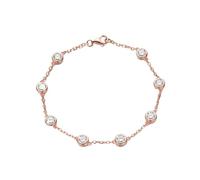 PVUVTNAHW 925 Sterling Silver 4mm 0.3CT D Color Full Moissanite Tennis Bracelets for Women Party Hand Chain(Rose Gold_16cm)