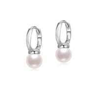 PVUVTNAHW 925 Sterling Silver Elegant Shell Pearl Hoop Earrings Trendy Vacation Buckle Earrings For Women