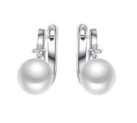 PVUVTNAHW 925 Sterling Silver Fine Jewelry Natural Freshwater Pearls English Lock Hook Earrings For Woman